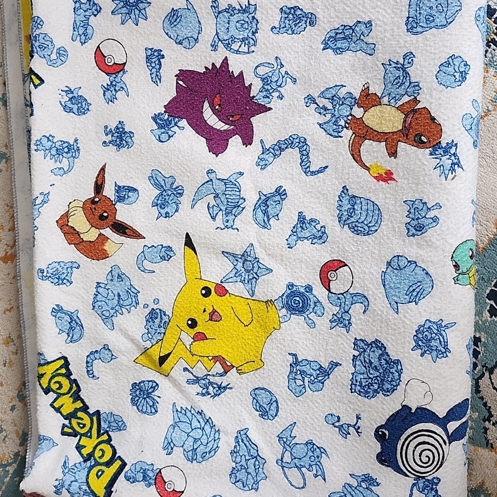 1990's Nintendo Pokemon Pikachu And Friends Blanket Bedding - Picture 6 of 6